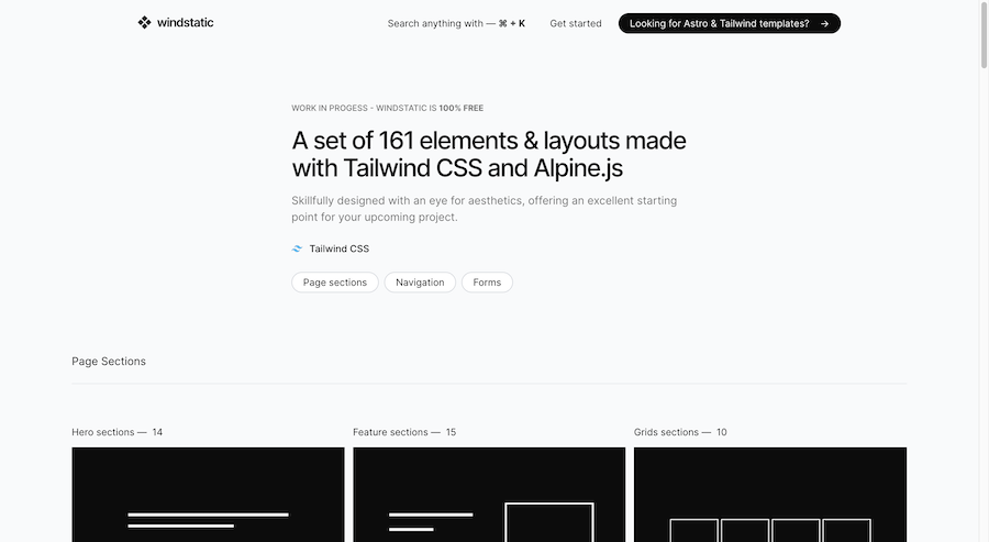 Windstatic Elements & Layouts
