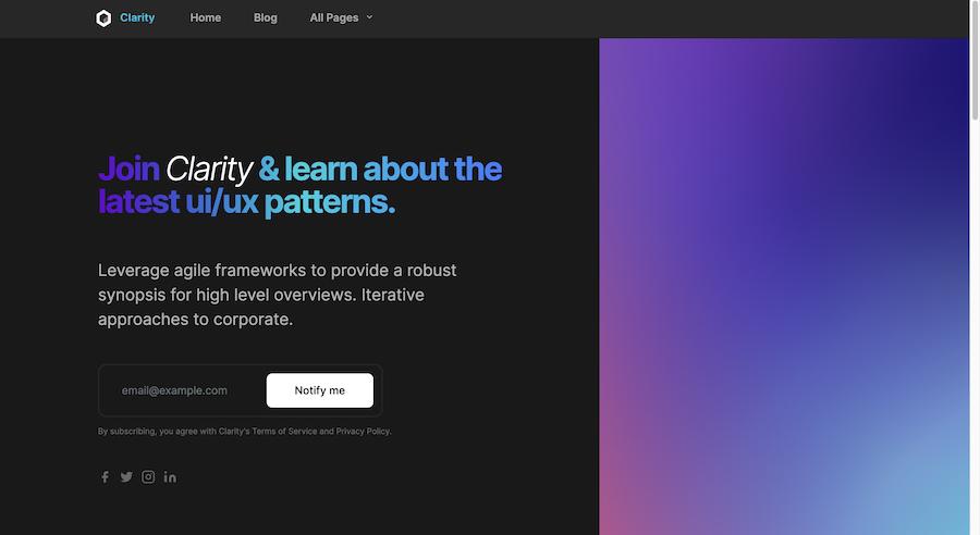 Clarity Starter Template