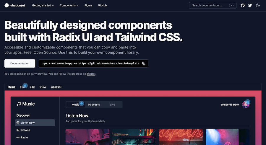 shadcn/ui components