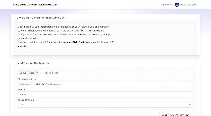 Style Guide Generator for Tailwind CSS