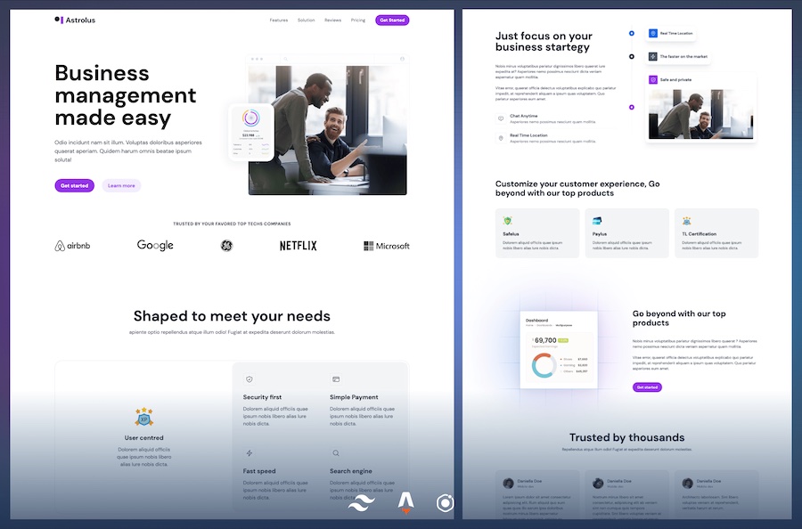 Astrolus SaaS Landing Page