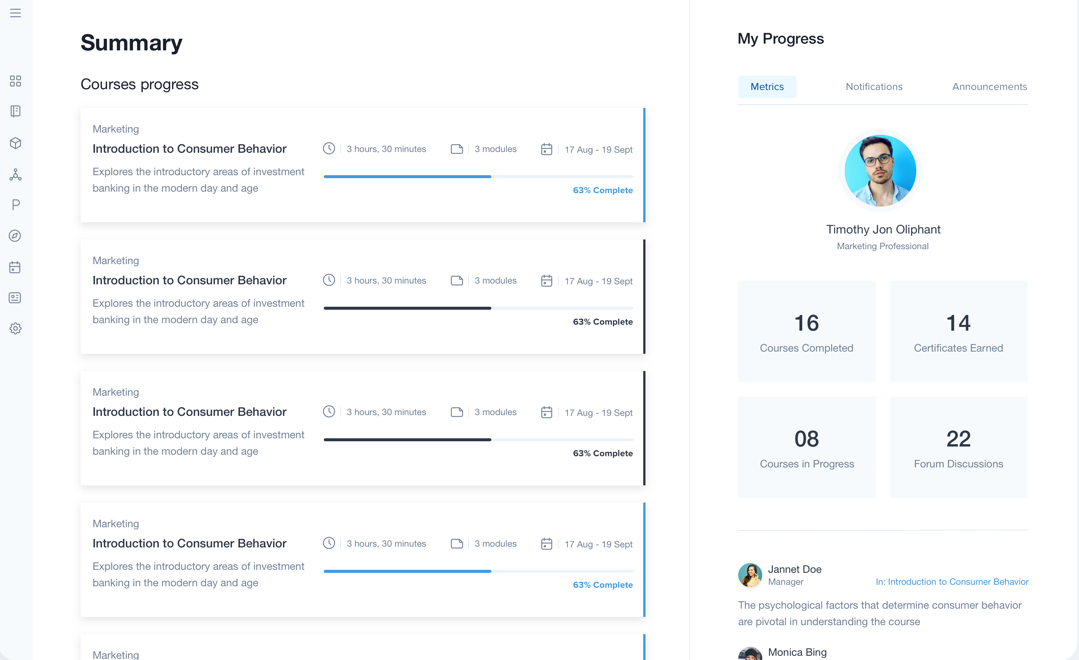 LMS Dashboard Template