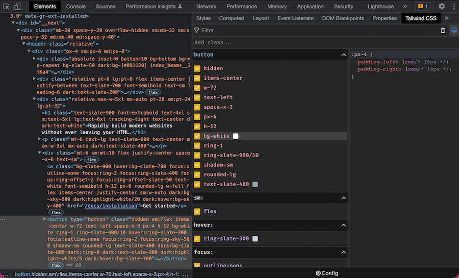 Tailwind CSS Devtools