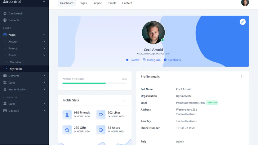 Aircontrol Admin Template