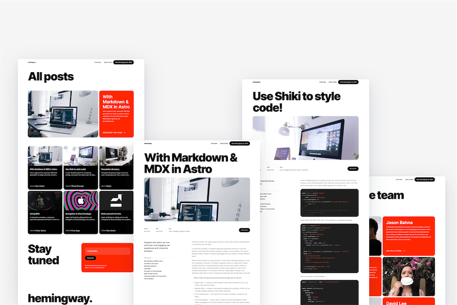 Hemingway Astro Blog Template
