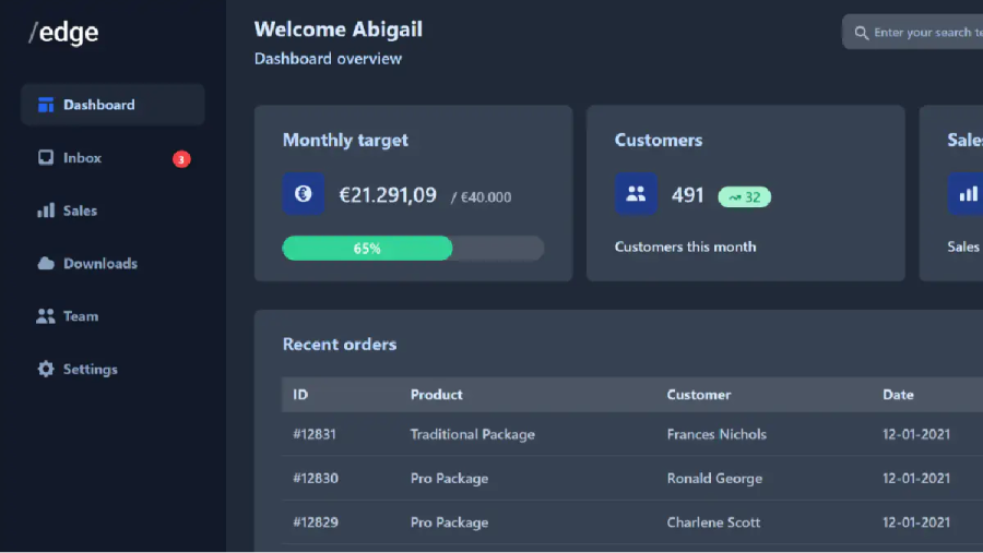 SaaS Dashboard for Tailwind CSS