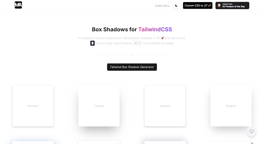 Tailwind Box Shadow Generator