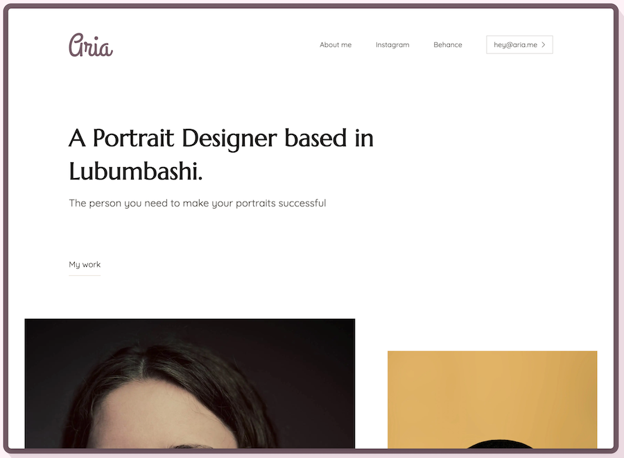 Aria Designer - Photographer Template