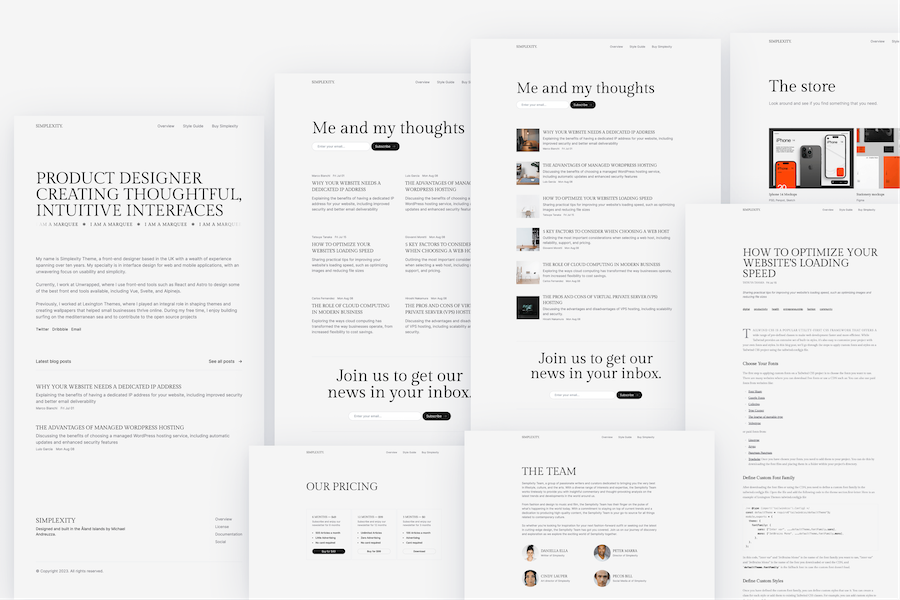 Simplexity Tailwind Astro Template