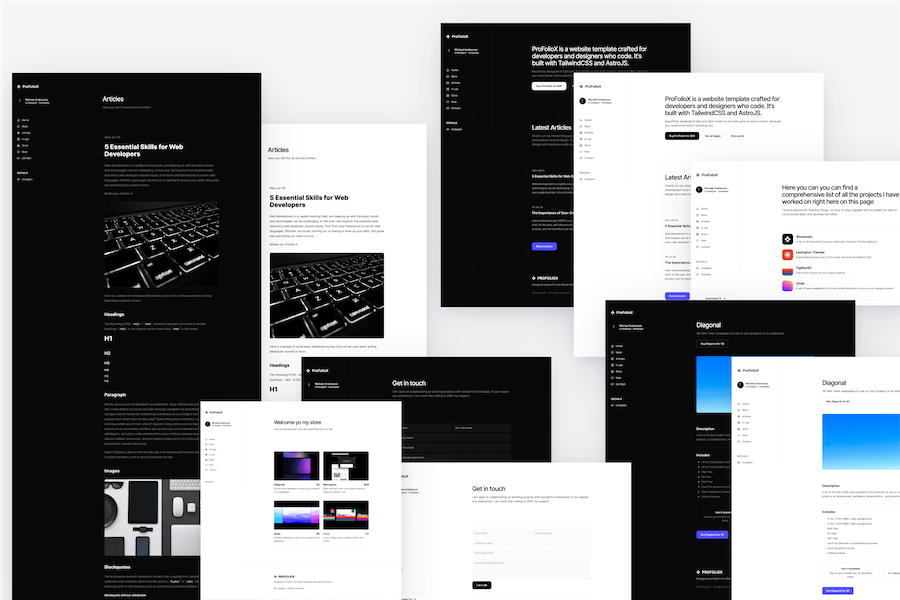 ProFolioX Astro Tailwind Template