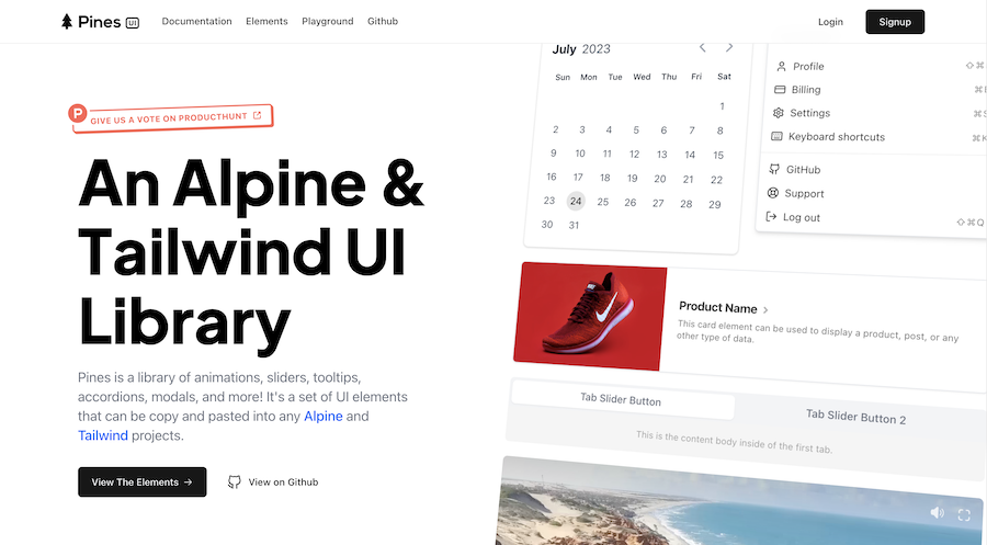 Pines Tailwind UI Library for Alpine and Tailwind