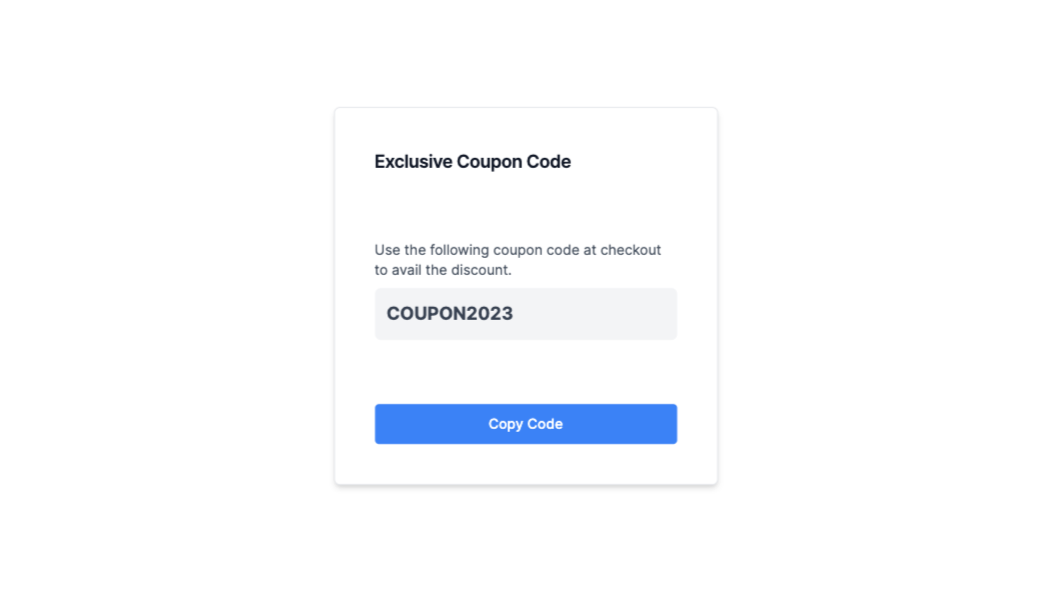 Tailwind CSS Coupon Code Card